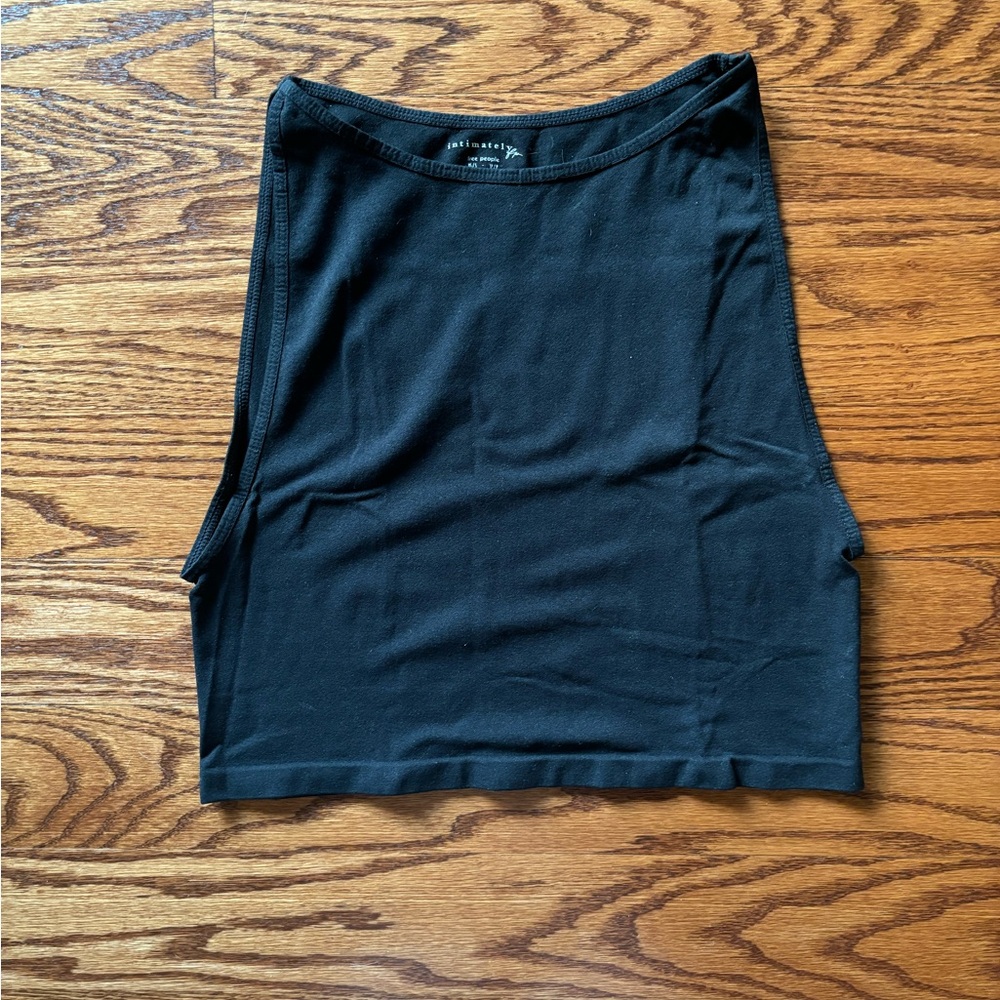 Free People Intimately Tank. Black stretchy material. Barely worn. Cropped. XS/S